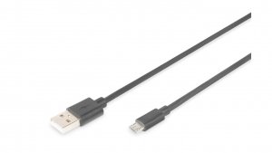Kabel USB 3m czarny USB A/M wtyk - microUSB B/M wtyk s/USB 2.0 AK-300110-030-S