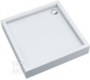 Brodzik akrylowy Medium zintegrowany z podbudową Stabilsound Plus oraz przeciągniętym panelem Smooth White 80x80x16 cm kwadratowy