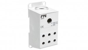 Blok rozdzielczy CU o 1 potencjale, 175 A, wejścia: 1 x 95 - 240 mm2 (drut), lub 1 x 70 - 185 mm2 (linka), wyjścia: 6 x 10 -50