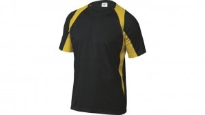T-Shirt czarno-żółty z poliestru (100) 160G szybkoschnący rozmiar L BALINJGT