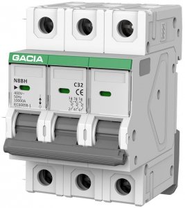 Wyłącznik nadprądowy GACIA N8BH 10KA C 3P 63A