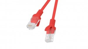 Kabel krosowy patchcord U/UTP kat.6 3m czerwony
