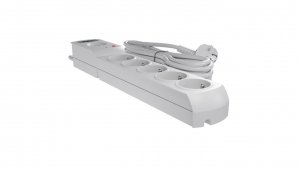 Przedłużacz przeciwprzepięciowy professional 5 gniazd 1,5m 10A 230V 2300W szary W-100034