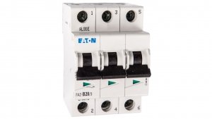 Wyłącznik nadprądowy 3P B 20A 15kA AC FAZ B20/3 278848