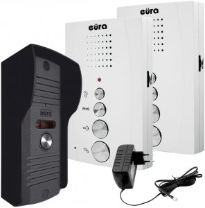 DOMOFON   EURA   ADP-51A3   DIFESA   - 1-rodzinny, 2 unifony, interkom, biały