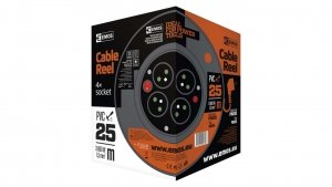 Przedłużacz bębnowy 4-gniazda z/u 25m H05VV-F 3G1,5 IP20 P194253