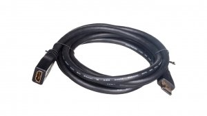 Kabel przedłużający HDMI Highspeed 1.4 z Eth. GOLD Typ HDMI A/HDMI A, M/Ż czarny 2m AK-330201-020-S