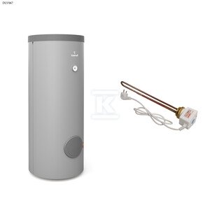 Wymiennik do pomp ciepła SGW(S) Maxi 250L z kompletem elektrycznym z grzałką 2kW - K6/4 z wężownicą spiralną 2,9m2, stojący, poliuretan, PVC szary, v.2 DLV067