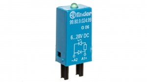Moduł sygnalizacyjny LED zielony + dioda gaszeniowa 6-24V DC polaryzacja A1+ 99.80.9.024.99