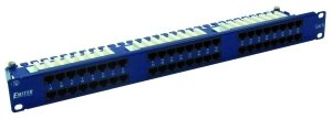 Panel 19 , 48xRJ45 UTP kat.6 (1U) z półką, niebieski