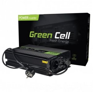 PRZETWORNICA NAPIĘCIA INWERTER Green Cell 12V -|} 230V 300W/600W CZYSTA SINUSOIDA INV07