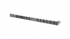 Listwa zasilająca PDU Rack 12x gniazdo schuko 2x 2m wtyk unischuko 16A zab. przeciążeniowe DN-95405