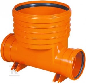 Kineta PP 400x160, typ1 przelotowa, do rury wznoszącej gładkiej DN/OD 400mm oraz rury wlotowej gładkiej 160mm, z uszczelką, kolor pomarańczowy (Diamir 400 gładka) 2541120300