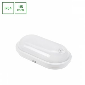 TECHNIC LAMP KANAŁOWA 20W NW 230V 120st IP54 IK07  270x145x70mm BIAŁY owalna czujnik ruchu PIR