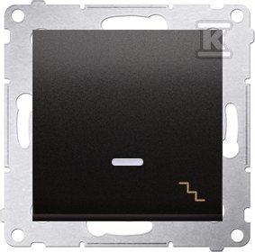 Łącznik schodowy z podświetleniem LED 10 AX, antracyt Simon54 + Ramka 1-krotna uniwersalna IP20 / IP44, antracyt Simon54 DMR854