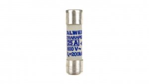 Wkładka bezpiecznikowa cylindryczna 10x38mm 25A aR 600V CH10UQ 002625013