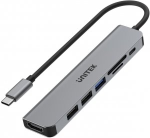 Hub USB Unitek USB-C aluminium 7w1
