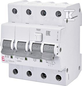 Wyłącznik różnicowoprądowy z zabezpieczeniem nadprądowym KZS-4M 3P+N AC C32/0.03 002174027