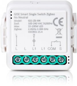 GISE Smart Pojedynczy moduł przekaźnikowy (bez N) Zigbee | Tuya | GSS-ZB-NN