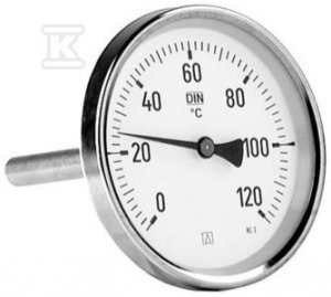 Termometr bimetaliczny BiTh 100, fi 100 mm, 0-120&deg;C, tuleja 45 mm, 1/2 ax, kl. 2,0 63811