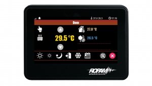 Panel dotykowy, 4,3” TFT LCD, pojemnościowy, montaż na płaskim podłożu, złącza stałe, kolor czarny