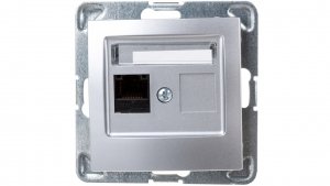 IMPRESJA Gniazdo komputerowe pojedyncze RJ45 kat.5e MMC srebrne GPK-1Y/K/m/18