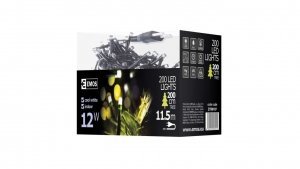 Lampki choinkowe Classic 200 LED 10m zimna biel, zielony przewód, IP20