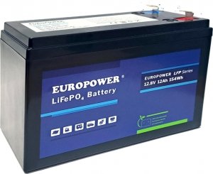 Akumulator LiFePO4 EUROPOWER serii LFP 12,8V 12Ah (Żywotność ~2000 cykli)