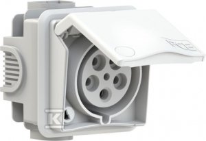 Gniazdo podtynkowe przelotowe zabudowane seria Design 32A 3P+Z+N 400V IP44 895-6V