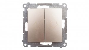 Simon 54 Przycisk żaluzjowy z blokadą elektryczną, szybkozłącza, złoty mat DZP1.01/44