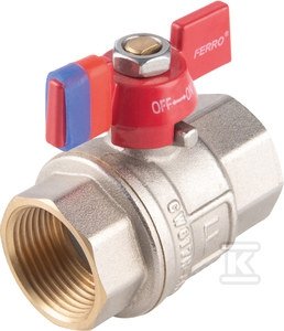 Zawór kulowy nakrętno-nakrętny z motylkiem, 3/4 cala, F-Power KFPM2