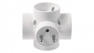 Rozgałęźnik wtyczkowy 4-gniazda z/u biały P0040