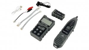 Wszechstronny tester kabli sieciowych z funkcjami PoE, śledzenia, pomiaru długości i testowania ciągłości z wyświetlaczem