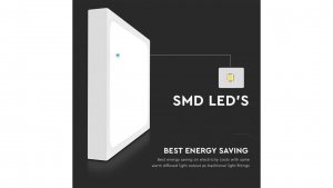 Plafoniera LED 24W 2400lm 4000K IP44 Kwadrat Mleczny Biała Ramka z mikrofalowym czujnikiem ruchu 7667