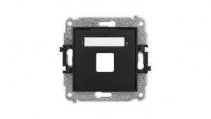 ICON Mechanizm gniazda multimedialnego pojednczego bez modułu (standard Keystone) czarny mat 12IGM-1P