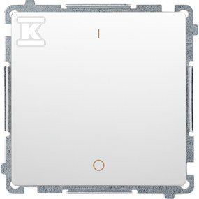 Łącznik dwubiegunowy BMW2.01/11 Basic moduł biały + Ramka pojedyncza BMR1/11 Basic moduł biały DMS073