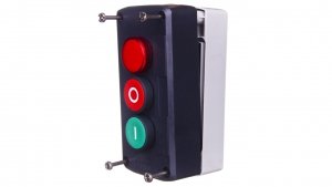 Kaseta sterownicza 3-otworowa I/O + lampka sygnalizacyjna czerwona 24V AC szara IP65 XALD363B