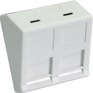 Adapter 2-modułowy kątowy 45x45mm dla 2xRJ45 lub 2xRJ12