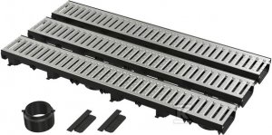 Odpływ garażowy Set 3 m (2x zaślepka, 1x gniazdo DN110)