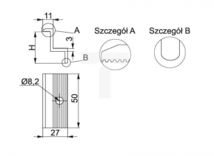 Boczny uchwyt panela BUF30L 8973302