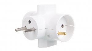 Rozgałeźnik wtyczkowy 2x2P Z  2xEuro biały R-46