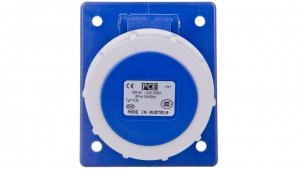 Gniazdo tablicowe skośne 16A 3P 230V /80x97/ niebieskie IP67 4132-6F8