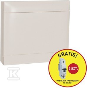 Rozdzielnica natynkowa PRACTIBOX S 2x18 z drzwiami białymi (36 modułowa) - promocja B16 gratis