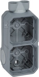 Puszka natynkowa podwójna z przepustem kablowym ISO20 - szara, NOWE PLEXO 55 069668L