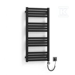 Grzejnik łazienkowy elektryczny ONNINEN PBV 540x1110 kolor czarny mat Soft 9005, podłączenie ES, z grzałką MOA OEM Onnline 600W czarna, kabel spiralny z wtyczką [czarny] WLPBV111054KS95ESPMGUX2