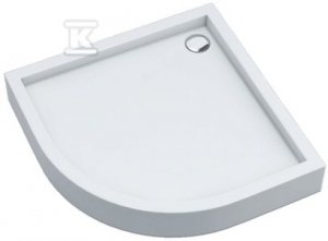 Brodzik akrylowy Medium zintegrowany z podbudową Stabilsound Plus oraz przeciągniętym panelem Smooth White 80x80x16 cm R55 półokrągły