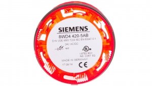 Moduł świetlny do kolumny sygnalizacyjnej 70mm LED czerwony światło ciagłe 24V AC_DC IP65 8WD4420-5AB