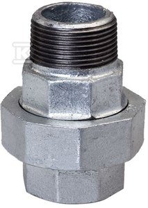 Śrubunek dwuzłączka prosta nakrętno-wkrętna 5/4 ocynk U2, NR 59, NR 331 331-7V