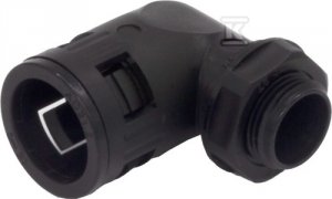 Dławik czarny 90&deg; M25x1,5 do peszla poliamidowego (16x21) T0219