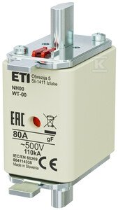 Wkładka topikowa przemysłowa szybka NH00/WT-00 gF 80A/500V 004114338